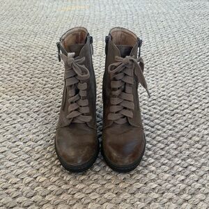 Biala Lace Up Leather Booties